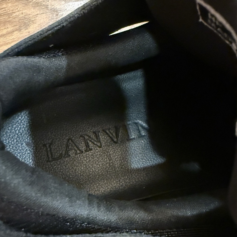 Lanvin Paris Curb Men's Sneakers Black Multi Jumbo Laces Size 44 US 11 Lace Up - Picture 6 of 10